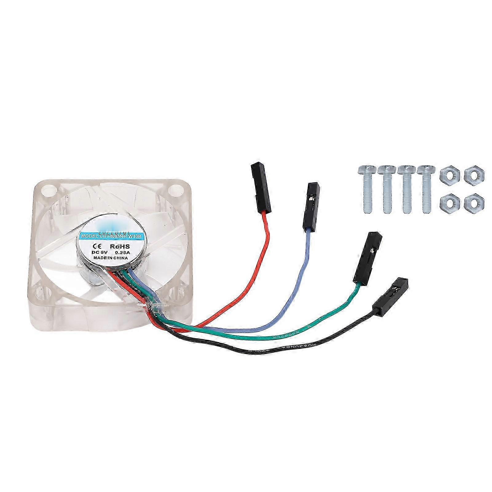 4Pin Computer PC Cooling Fan with 2Pcs 3 Color Adjusting LED PC Radiator CPU Cooling Fan