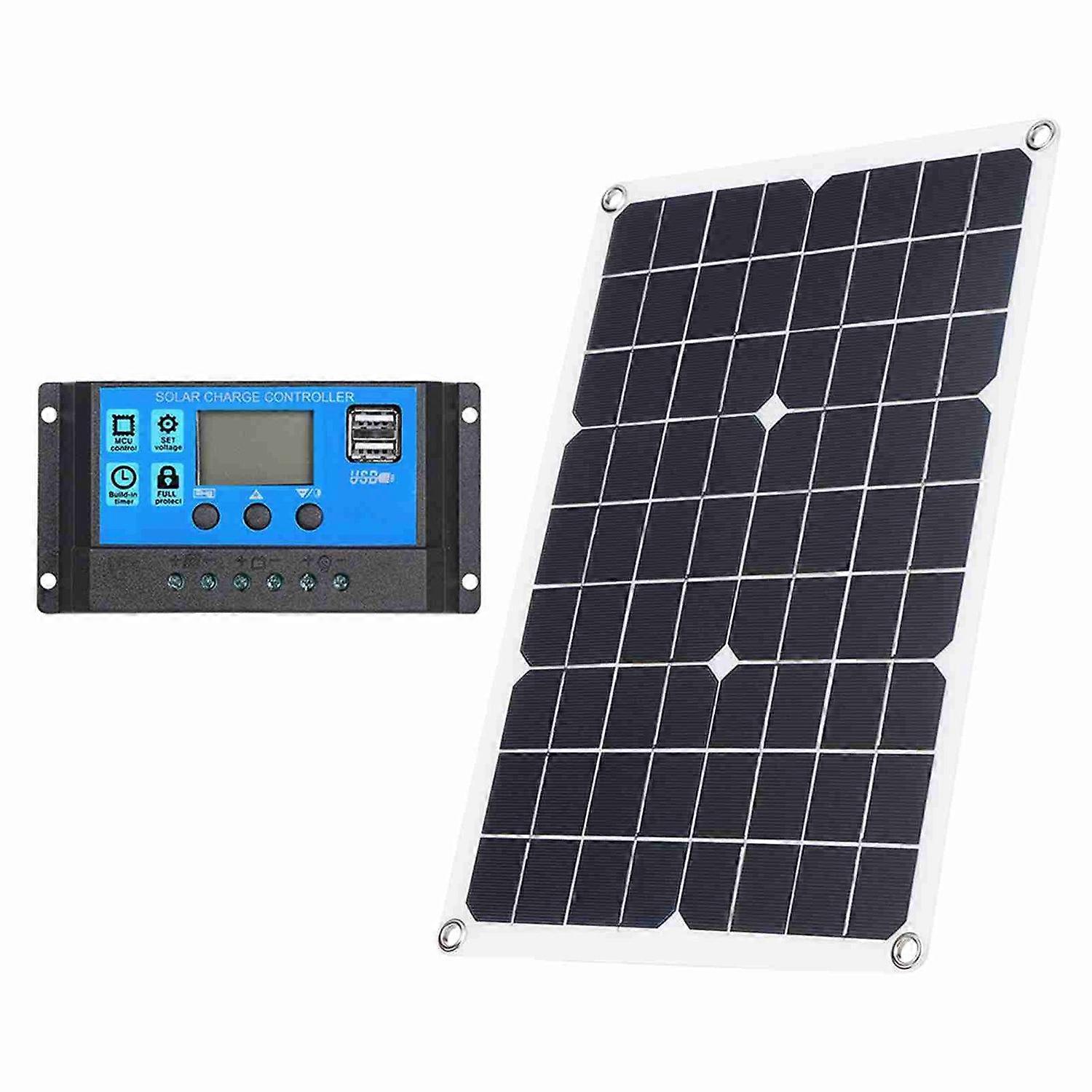 Portable 300W Solar Flexible Panel Kits Monocrystalline Silicon Solar Panel with 40A Controller Dual