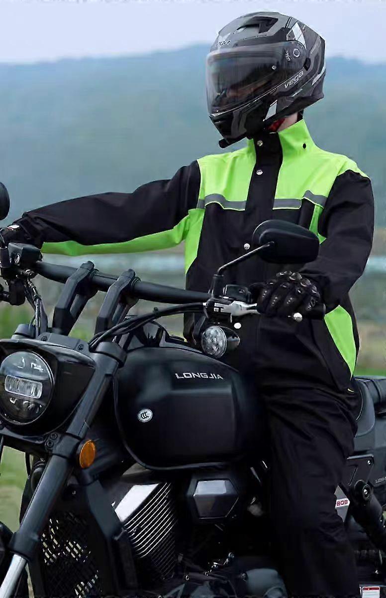 Professional Waterproof Cycling Rain Suit - Windproof, Abrasion-Resistant, Breathable with Detachable Hood - Reflective Strips for Safety