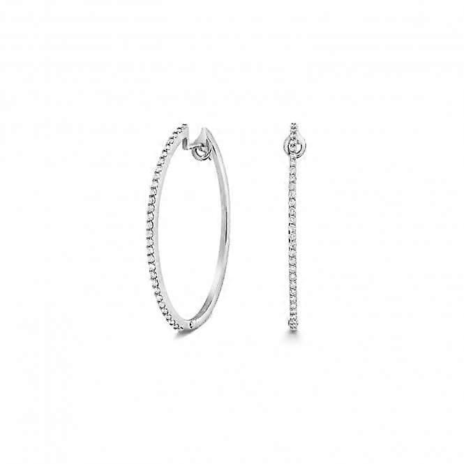 Diamond Jewellery 18ct White Gold Diamond Oval Hoops EDQ334W