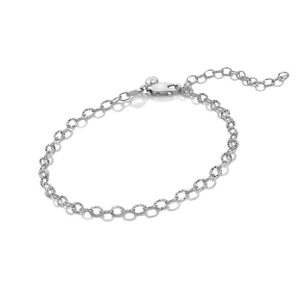Bracciale ovale in argento sterling con taglio a diamante DL701