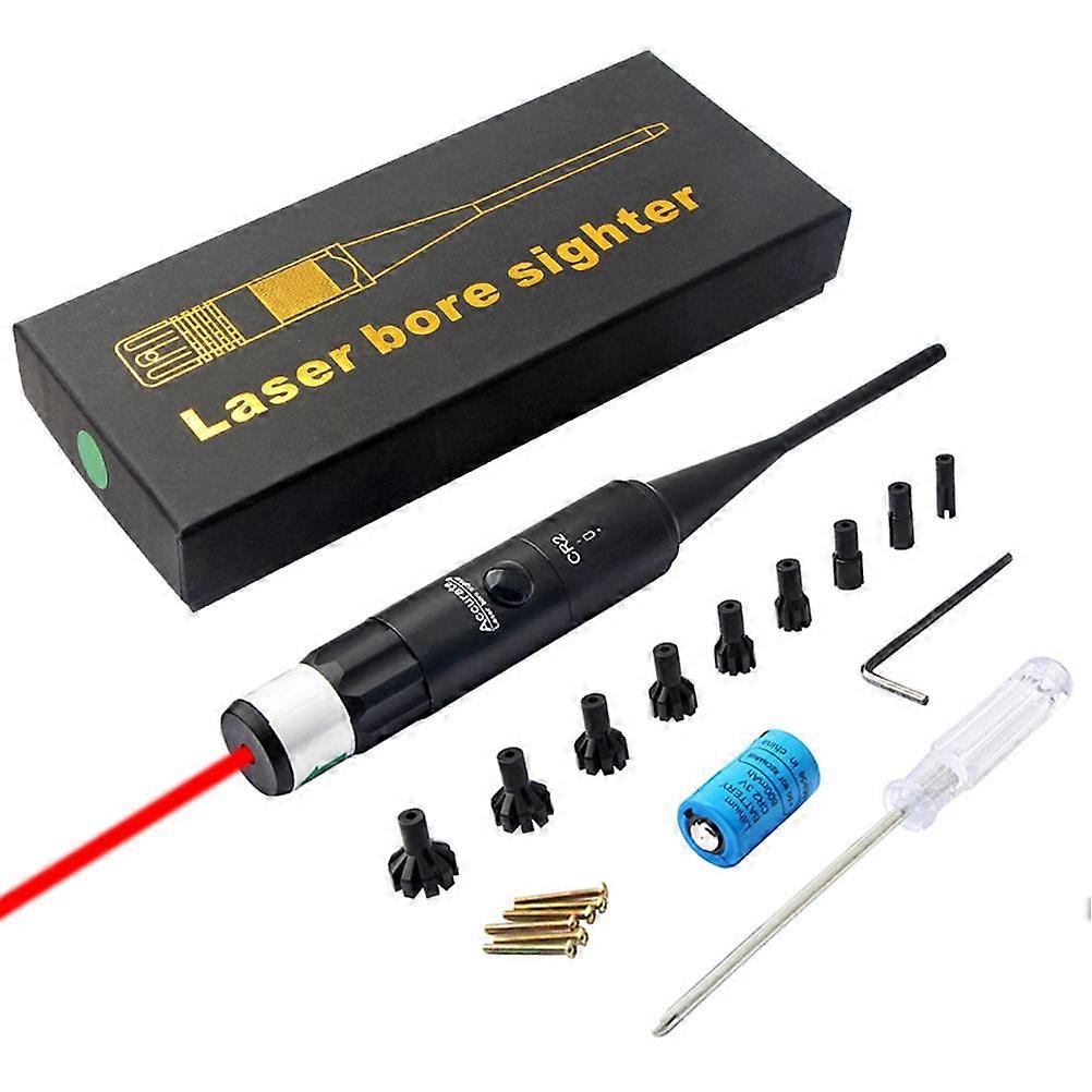Green Bore Sight Kit with Big Button Switch for 0.177 to 0.50 Caliber, Includes 9 Plastic Hard Joint Adapters for Precise Targeting