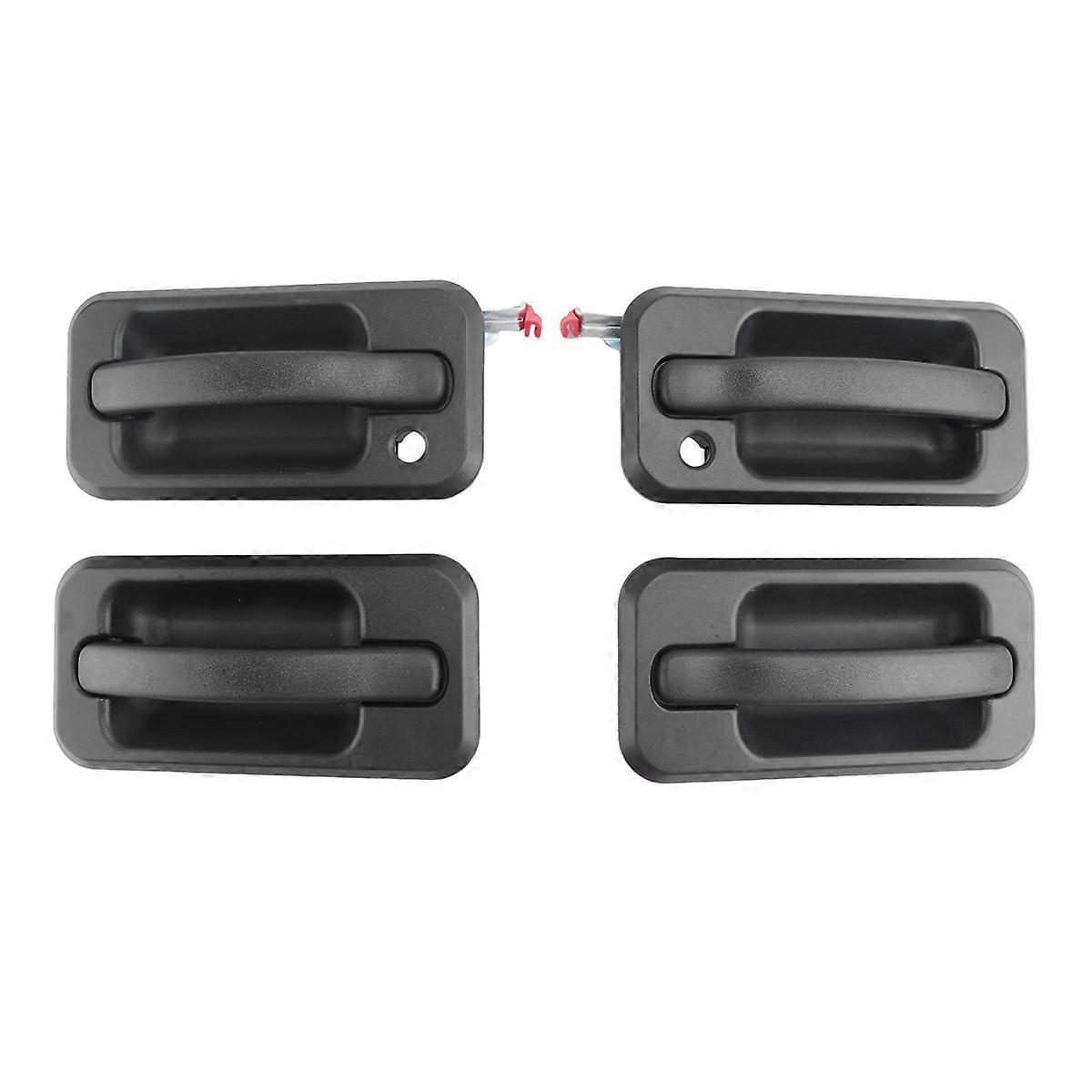 4Pcs Exterior Outside Door Handle Set for 2003-2009 H2 Black