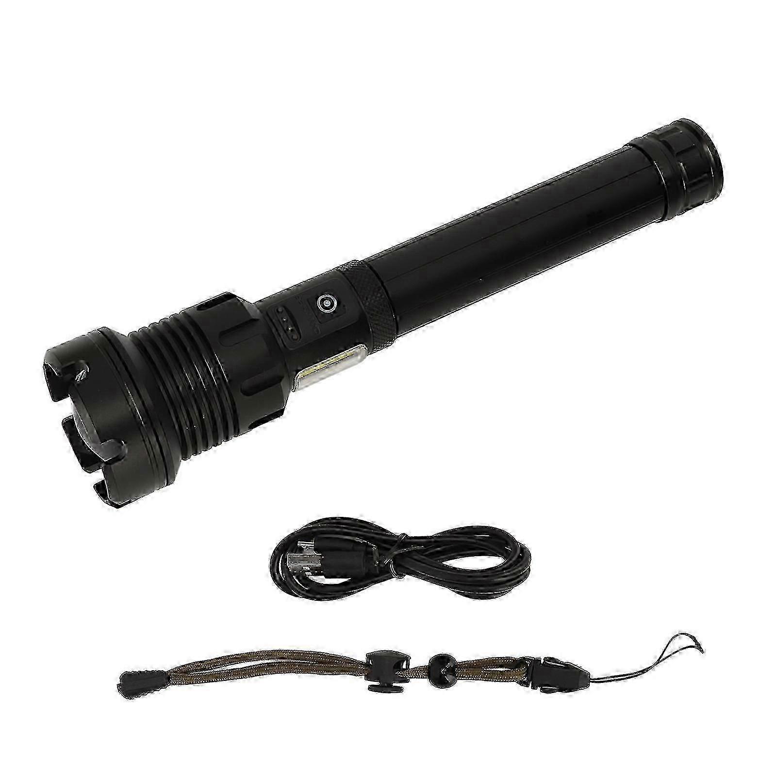 Led Flashlight With Cob Usb Charging Zoomable Telescopic Flashlight Red White Portable Light