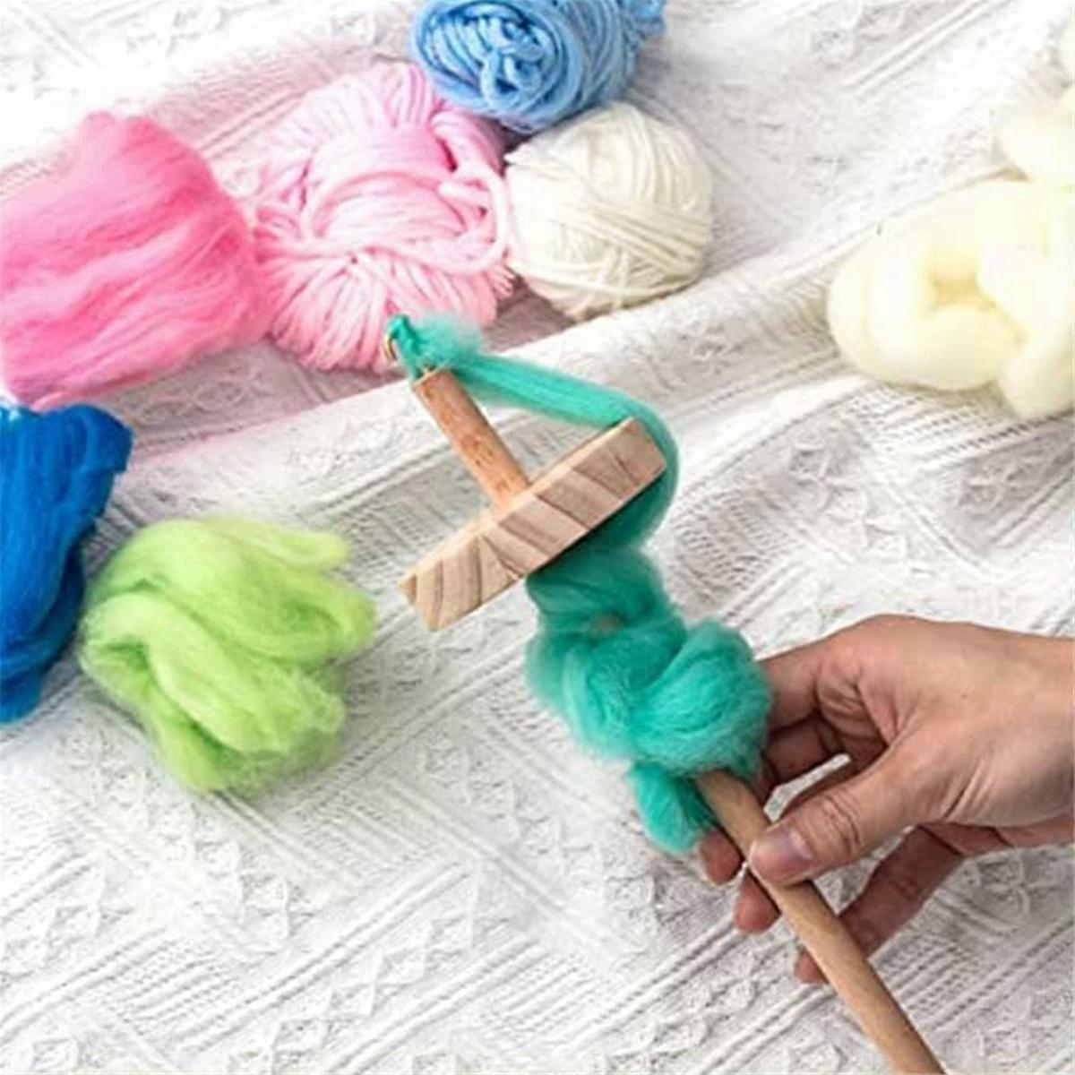 Drop Spindle Yarn Tool,Wooden Hardwood Spinner Wheel for Beginners