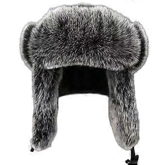Chapeau de trappeur doublé en fourrure avec oreillettes Chapeau de ski d’hiver coupe-vent Chapeau de chasse épais d’hiver pour femmes hommes patinage marron