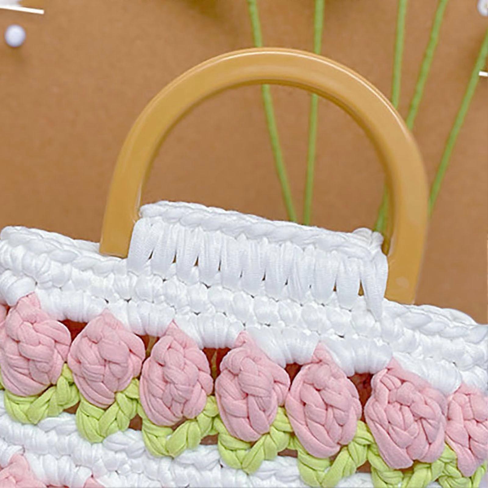 Woven Handbag DIY Kit Flower Style Bright Colors Type 2 Polyester