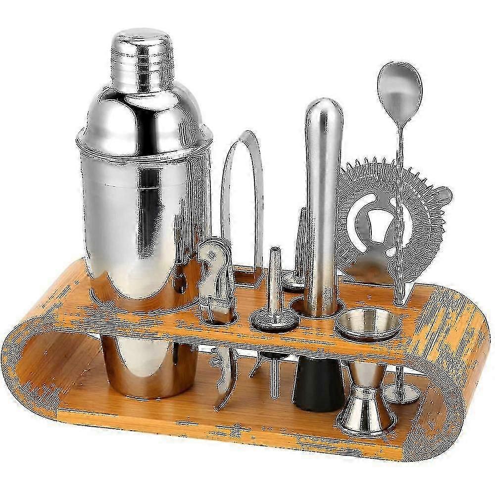 Bartender Kit with Stand - Complete Bar Set and Cocktail Shaker for Drink Mixing