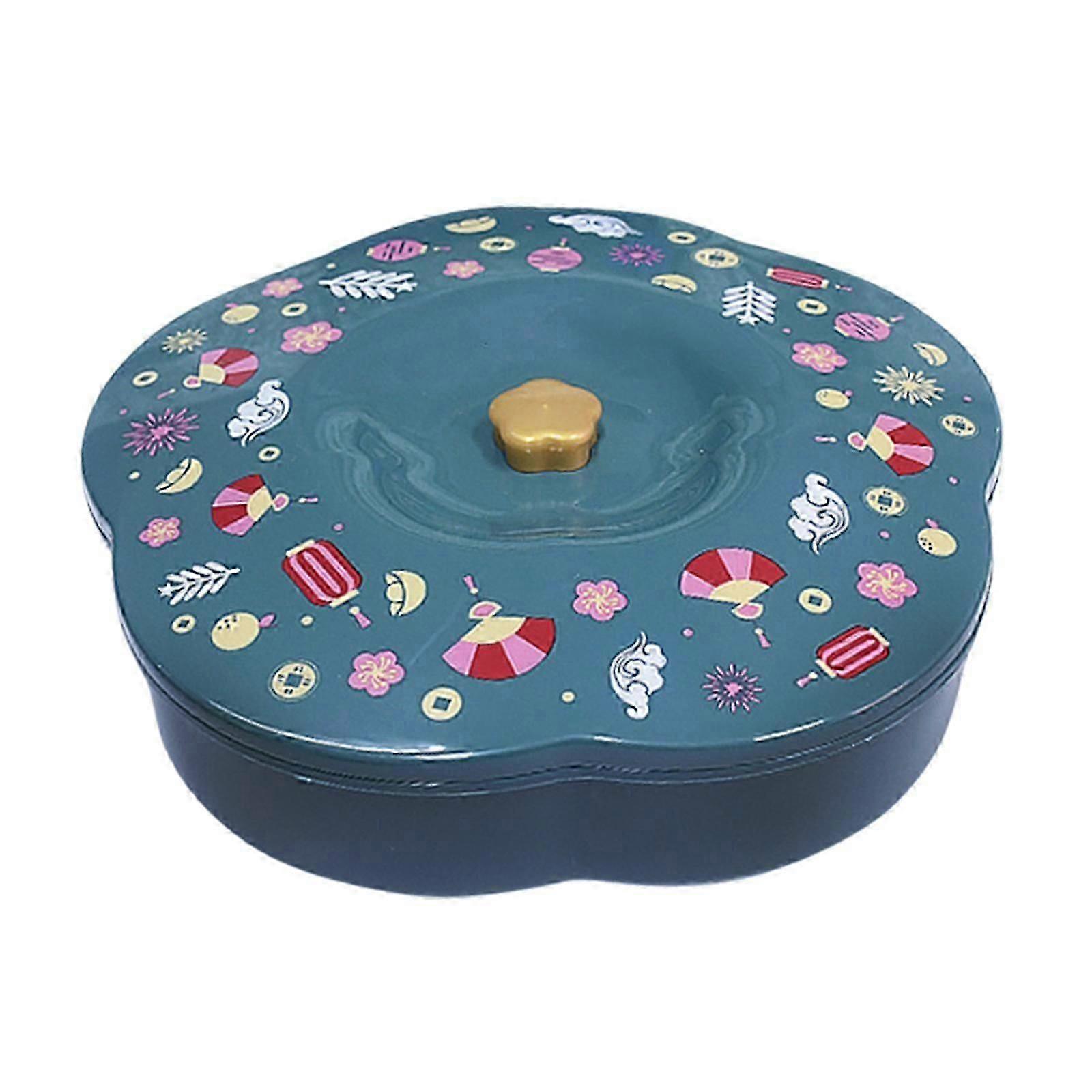 Divided Serving Tray with Lid Food Tray for New Year Spring Festival Kitchen Red