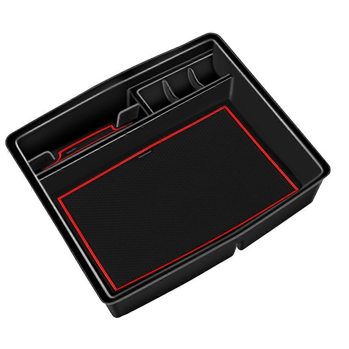 Car Armrest Storage Box for 2024,Black & Red