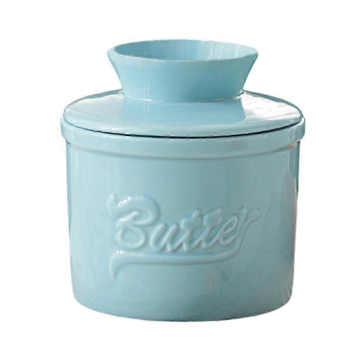 French Butter Keeper, Ceramic Butter Crock for Spreadable Butter on Countertop