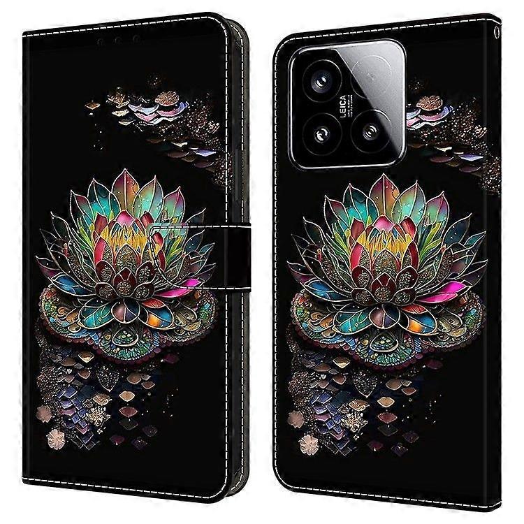 Phone Case For Xiaomi 15, with Card Slot Pattern Printed TPU+PU Leather Flip Phone Cover