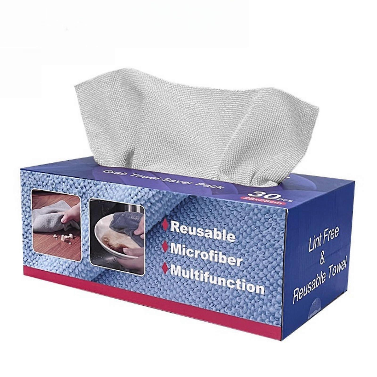 Lint Microfiber Cleaning Cloth - 30 Pack, Scratch Free, Streak Free, Reusable for Home and Auto Cleaning