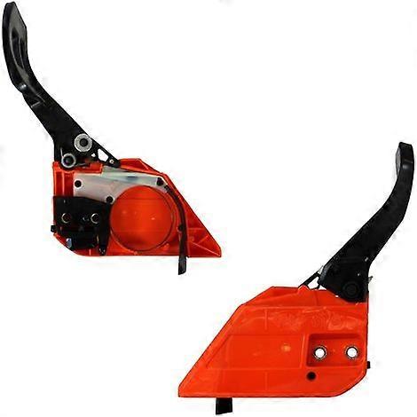 Orange chain brake for chainsaw