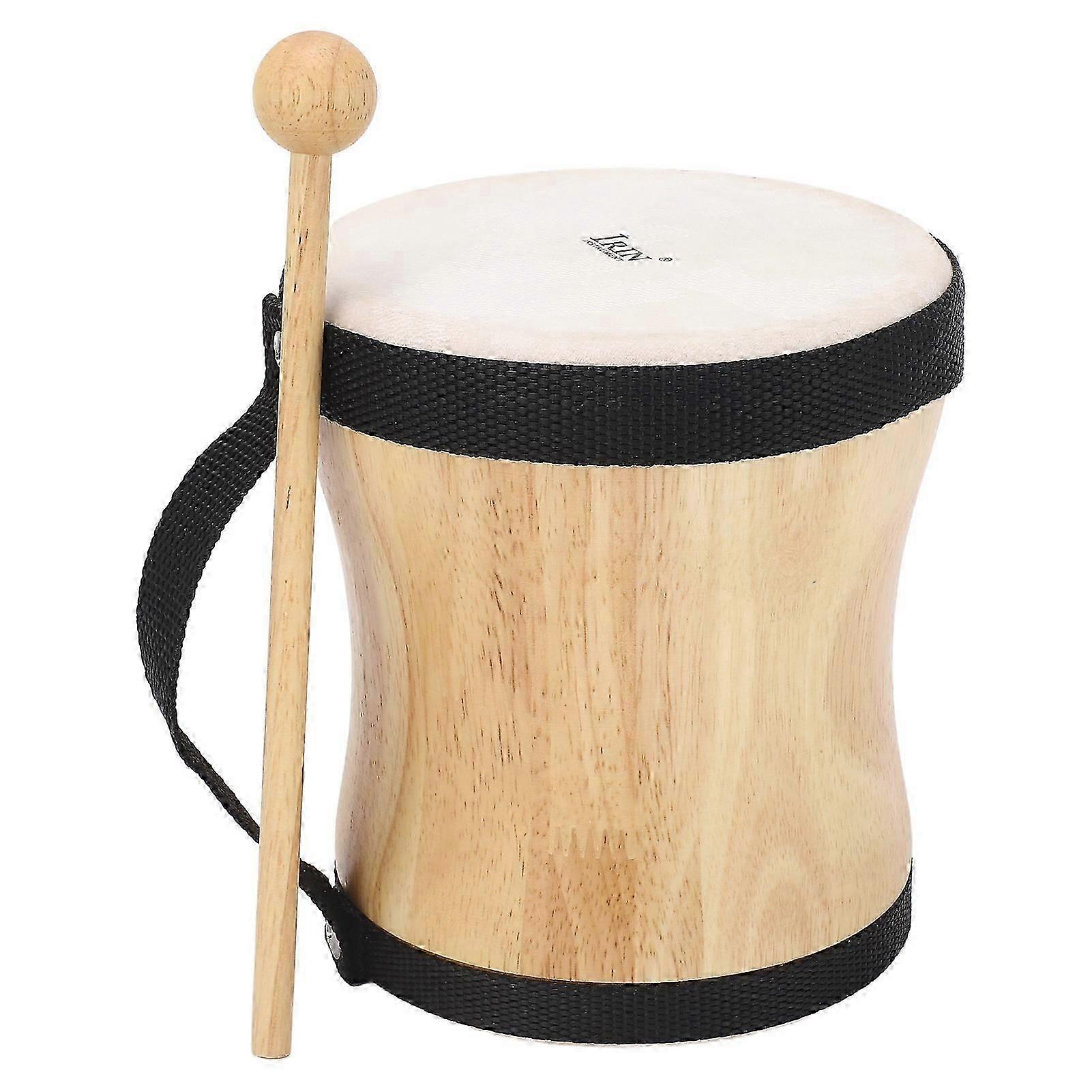 Hand Drum Kit Wood Sheepskin Top Professional Percussion Instrument Drum with Stick Black
