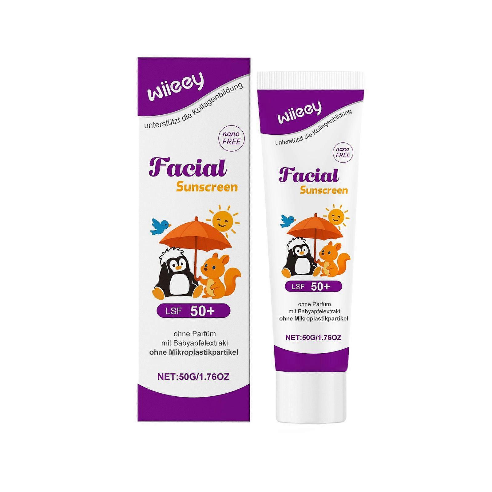 واقي من الشمس للوجه SPF 50 ، كريم واقي من الشمس للوجه 50 للأطفال ، واقي من الشمس خالي من العطور ، واقي من الشمس للوجه بدون لدائن دقيقة ، يقلل من تهيج الجلد