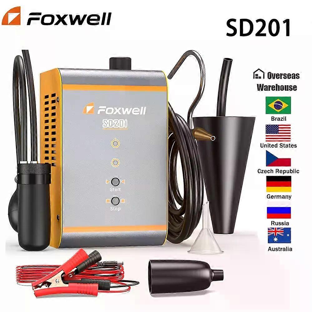 FOXWELL SD201 12V Auto Fumo Perdita EVAP Fumo Perdita Macchina Vuoto Tubo Carburante Rilevatore di Perdite D'olio Auto Strumenti Diagnostici