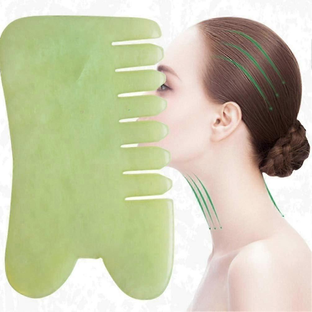 Jade Stone Guasha Comb Jade Gua Sha Face Tool Jade Face Scrapper for Spa Acupuncture Beauty Salon