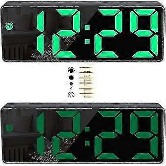 Digital Led Display, Mirror Surface Clock With Snooze Function And Brightness Adjustable Usb Charging Connection Alarm Clock Alarm Clock, Large