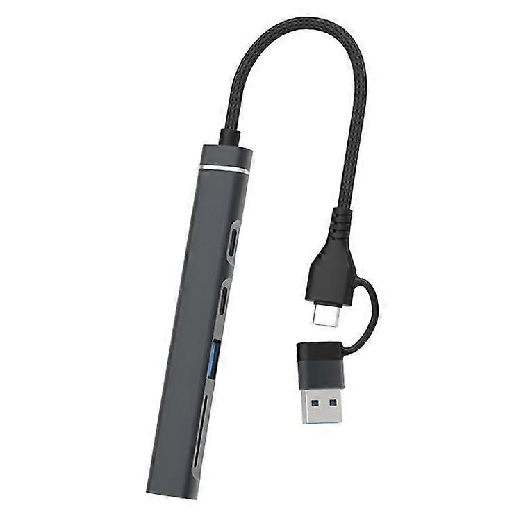 CHB025S USB-C Hub USB-A Multiport Docking Station with USB 2.0, 2xUSB-C SD / TF Card Reader for Laptop / PC