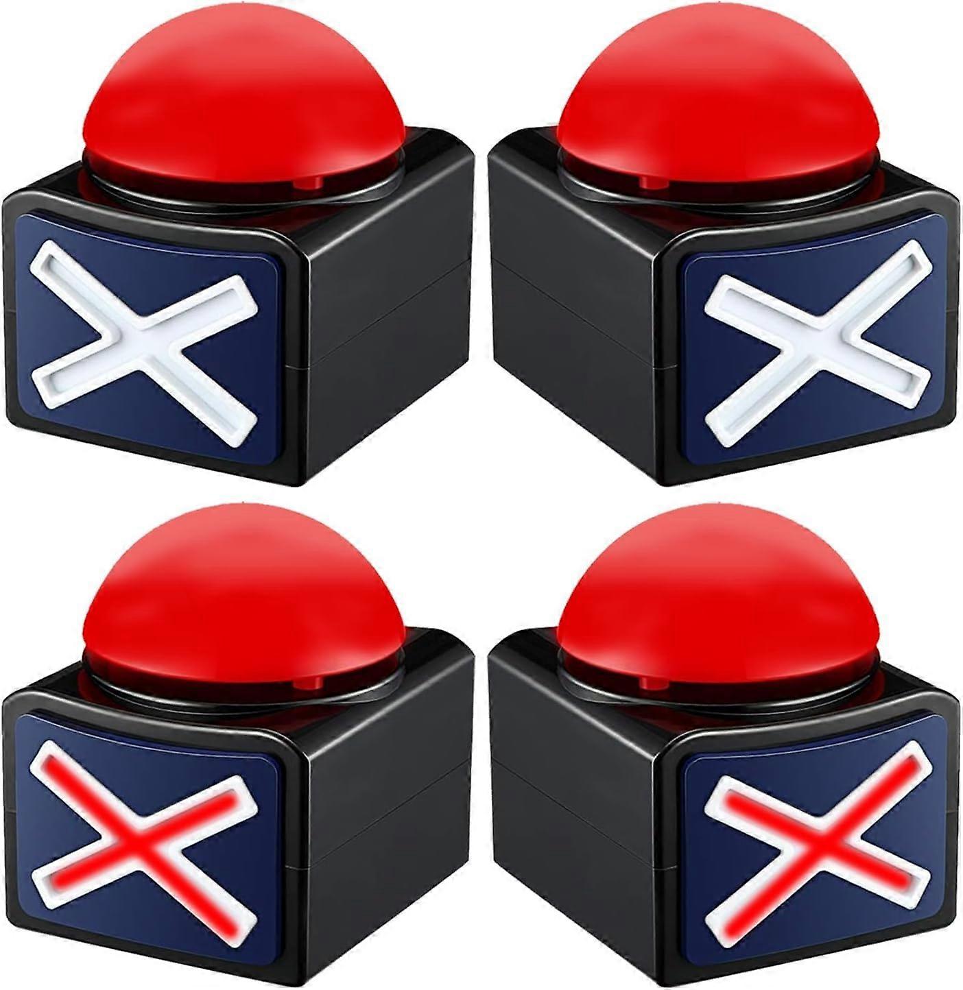 Pack of 4 Game Answer Buzzer, Game Buzzer with Lights and Sound Trivia Quiz Got Talent Buzzer, Party Competition Prop Toy,Quiz Buzzer for Game Show