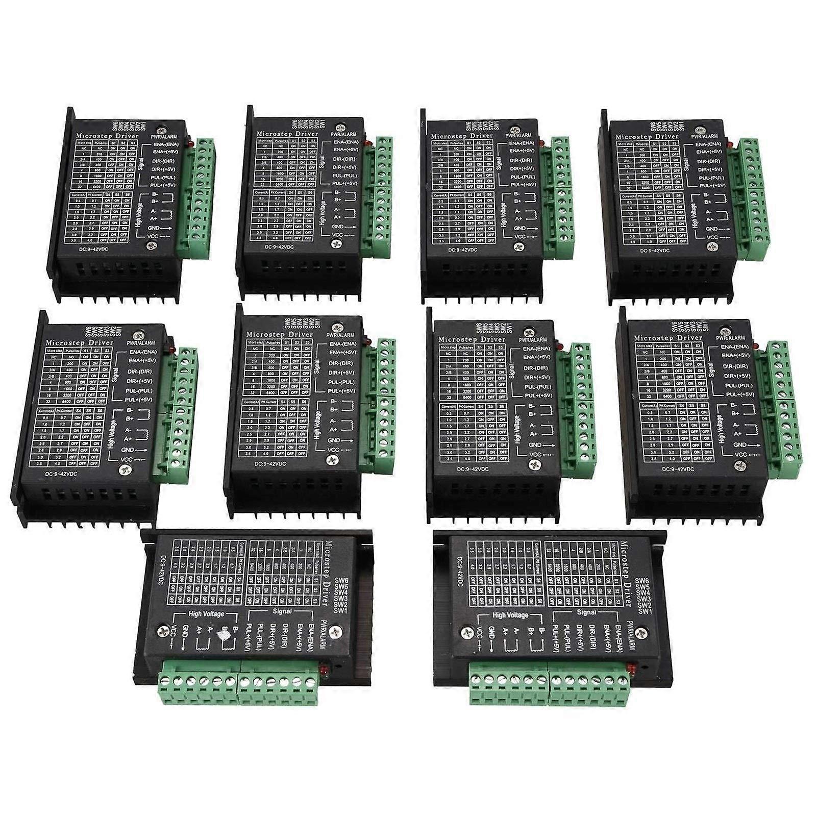 TB6600 Stepper Motor Drivers Controller 10PCS CNC Single Axis 4A 42/57 Stepper Motor Compatible High Torque 12-40V