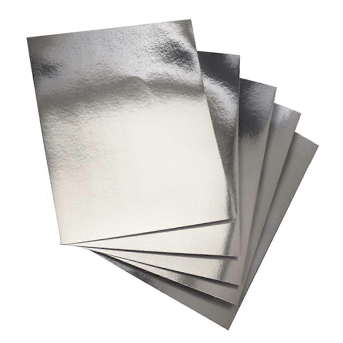 Metallic Cardstock Sheets – 25 Shiny Silver Sheets, 8.5' x 11' 10 pt. for Crafts Decorations
