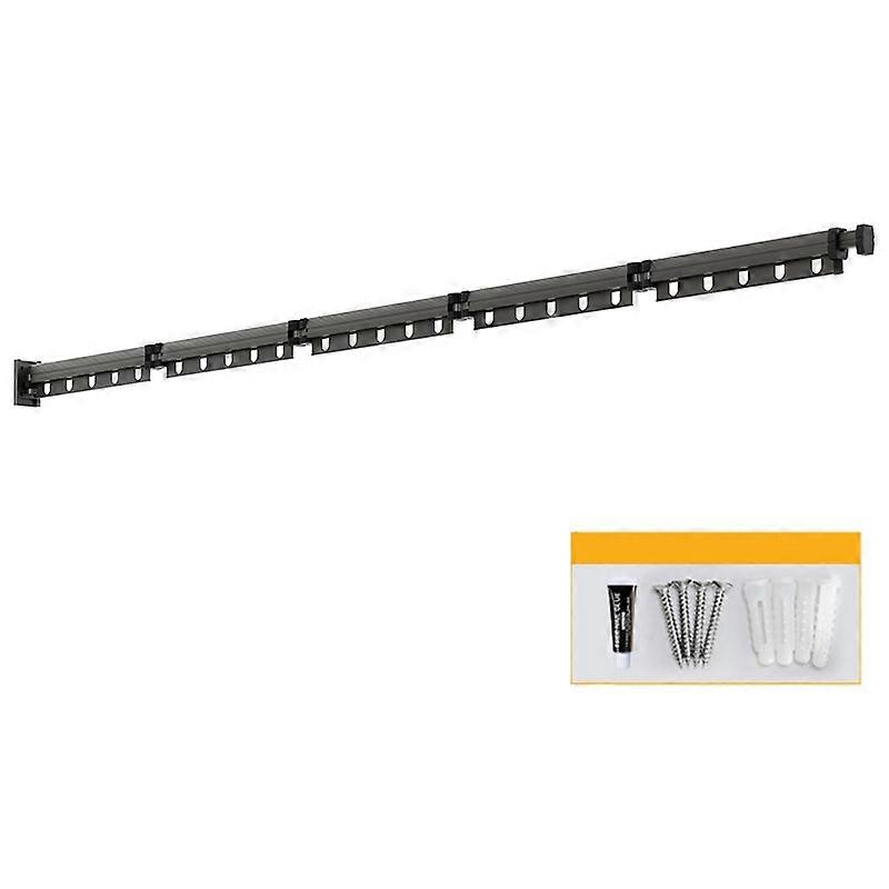 5 Sections Folding Clothes Drying Rack Wall Mounted Laundry Hanger for Balcony/Bathroom