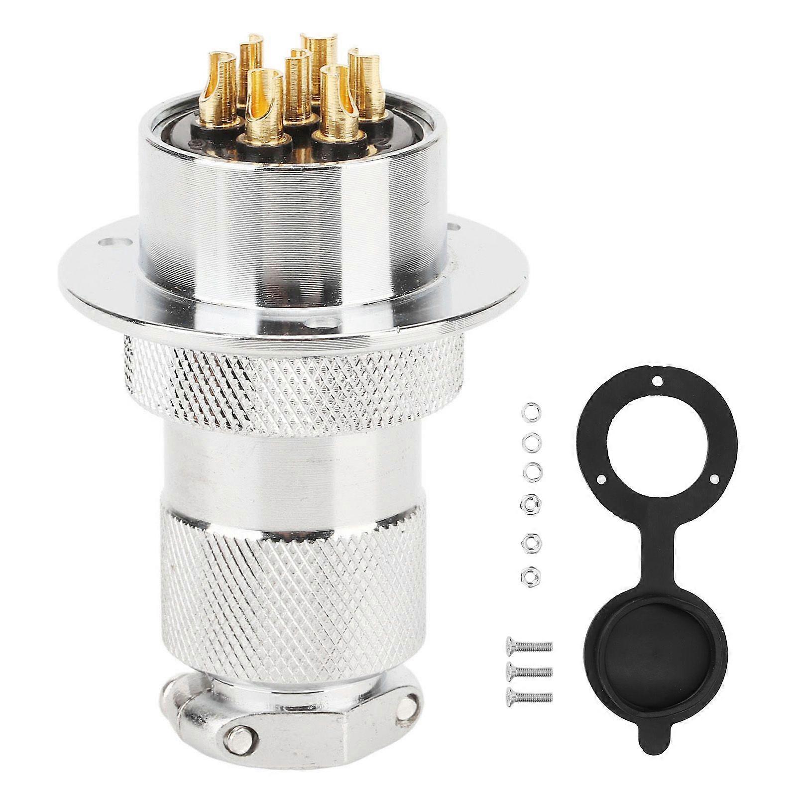 High quality  Round flange aviation plug and socket connector 30mm 7 core