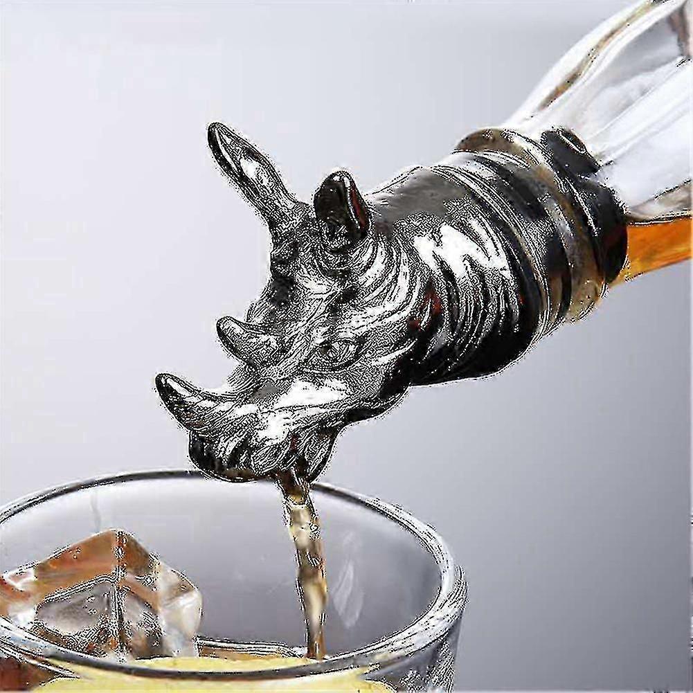 イェーガーマイスターのための2pcs亜鉛合金鹿ヘッドワイン注ぎ口 - シルバーバーアクセサリー