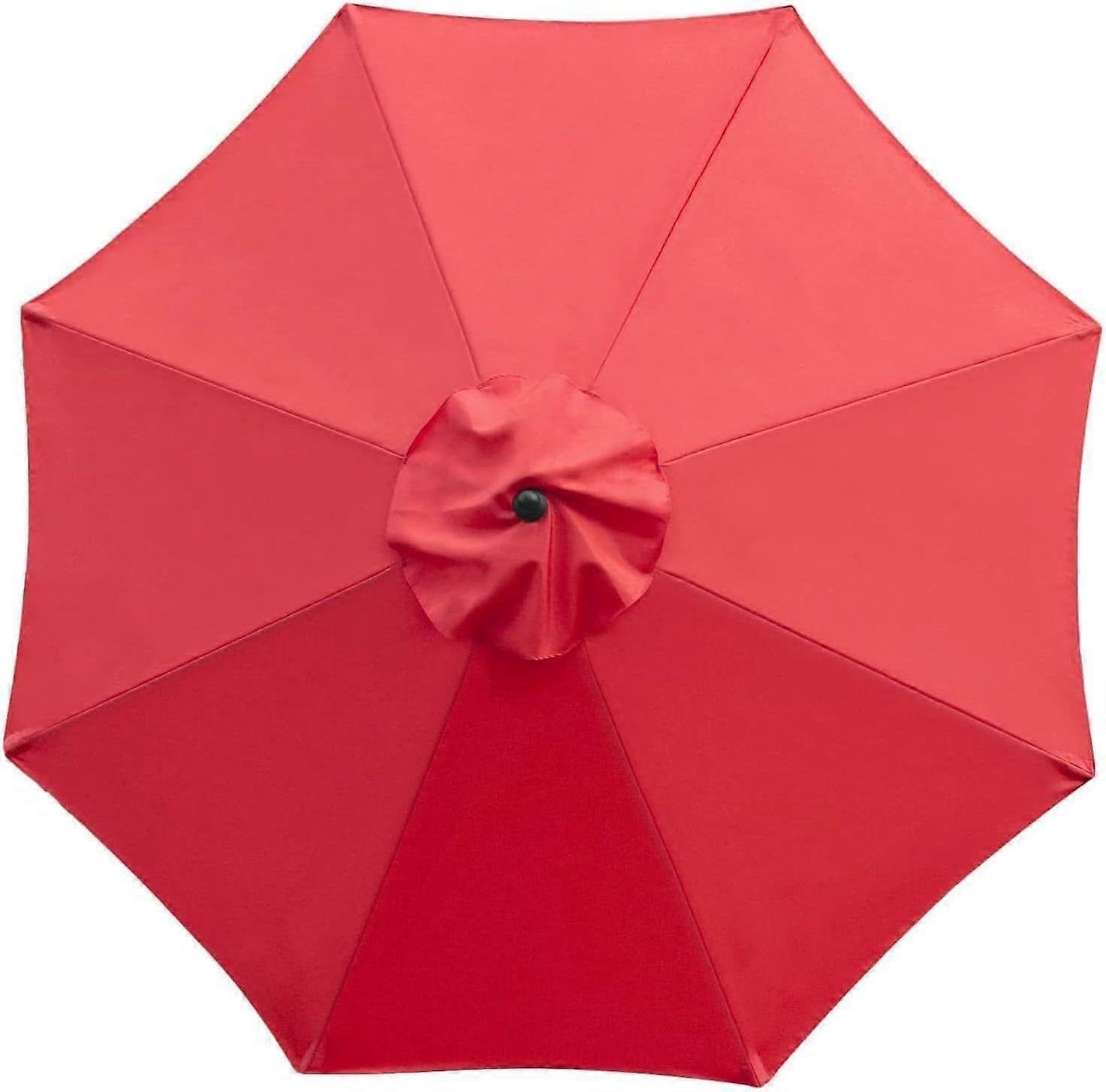 Parasol Replacement Cover 2.7m 8 Struts, for Balcony, Garden, Pool, Beach, Red