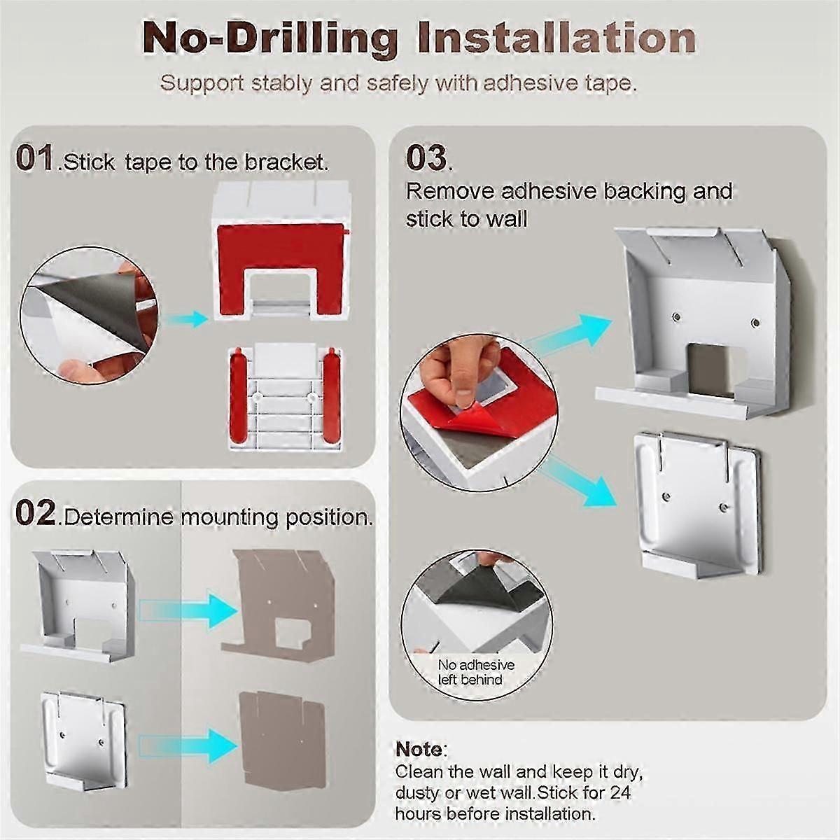 Mount Bracket for Gen3/V3 Router Power and Power Supply Adhesive-Backed Wall Mount Holder Kit for Easy Storage-M