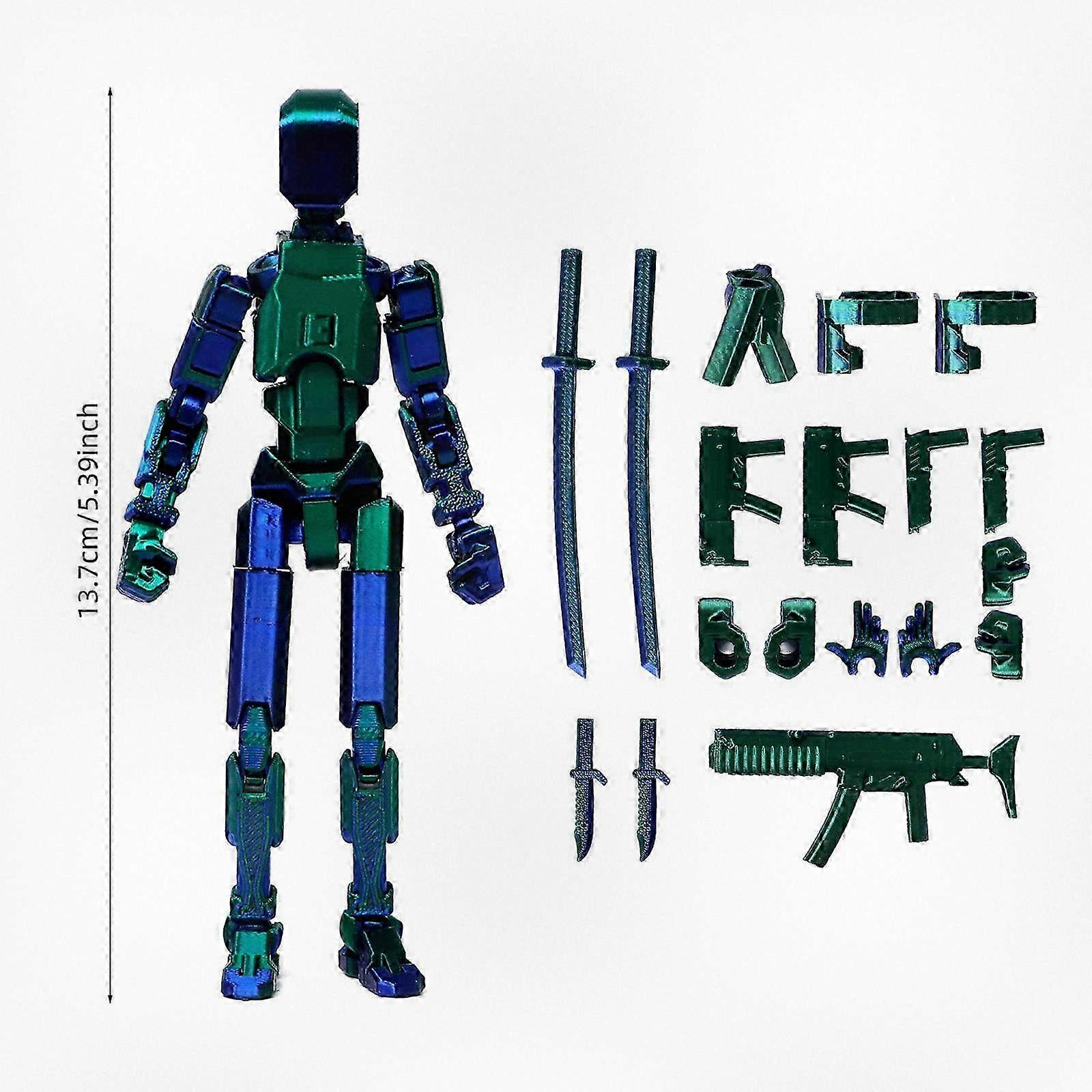 3D Printed Multi-Jointed Movable Titan 13 Action Figure Toy, Dummy 13 & T13 Articulated Collectible Figurine for Display & Play
