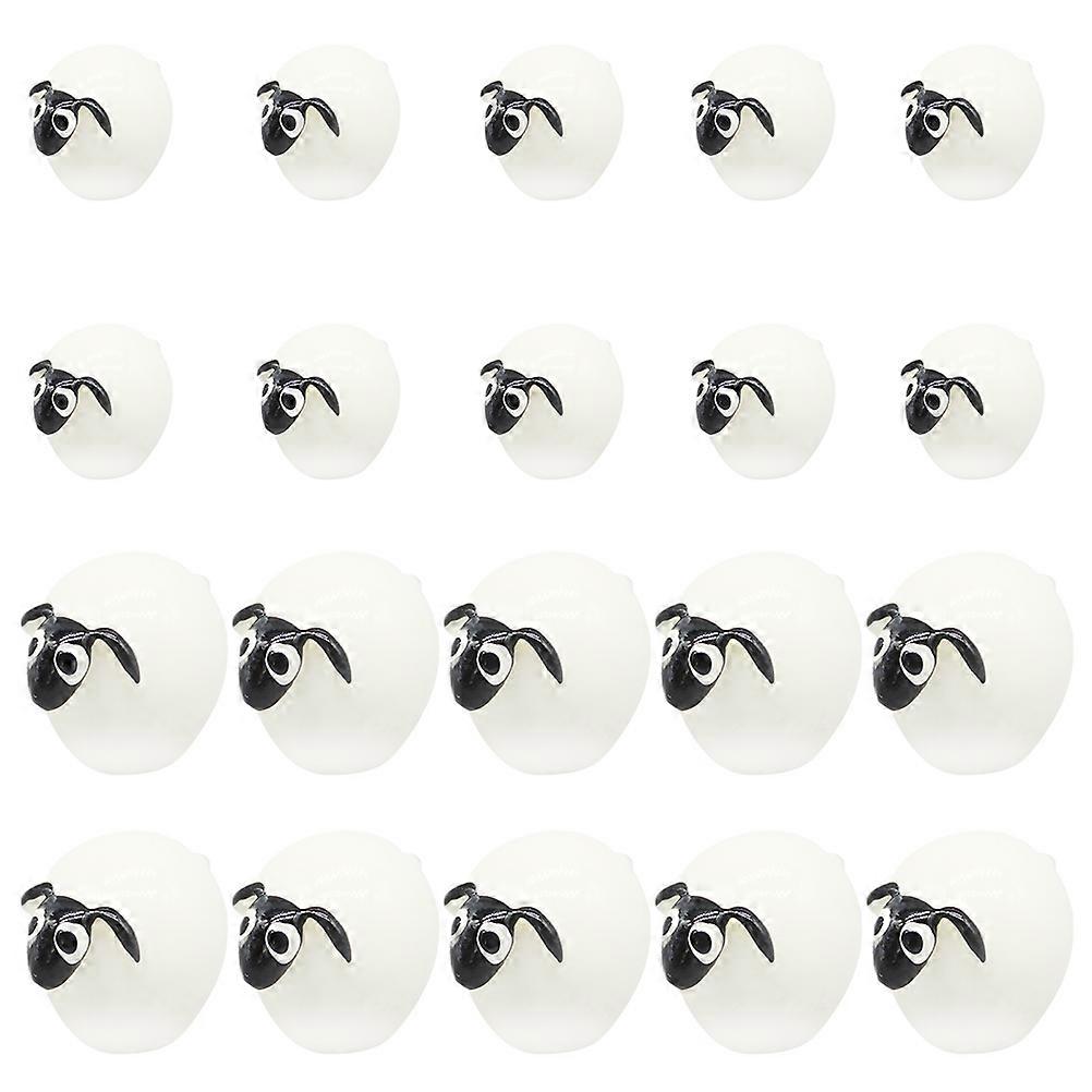10pcs Delicate Resin Crafts Delicate Sheep Model Landscape Layout Adorable Adornment for Home Desktop Graden Moss (Small and Big Sheep)