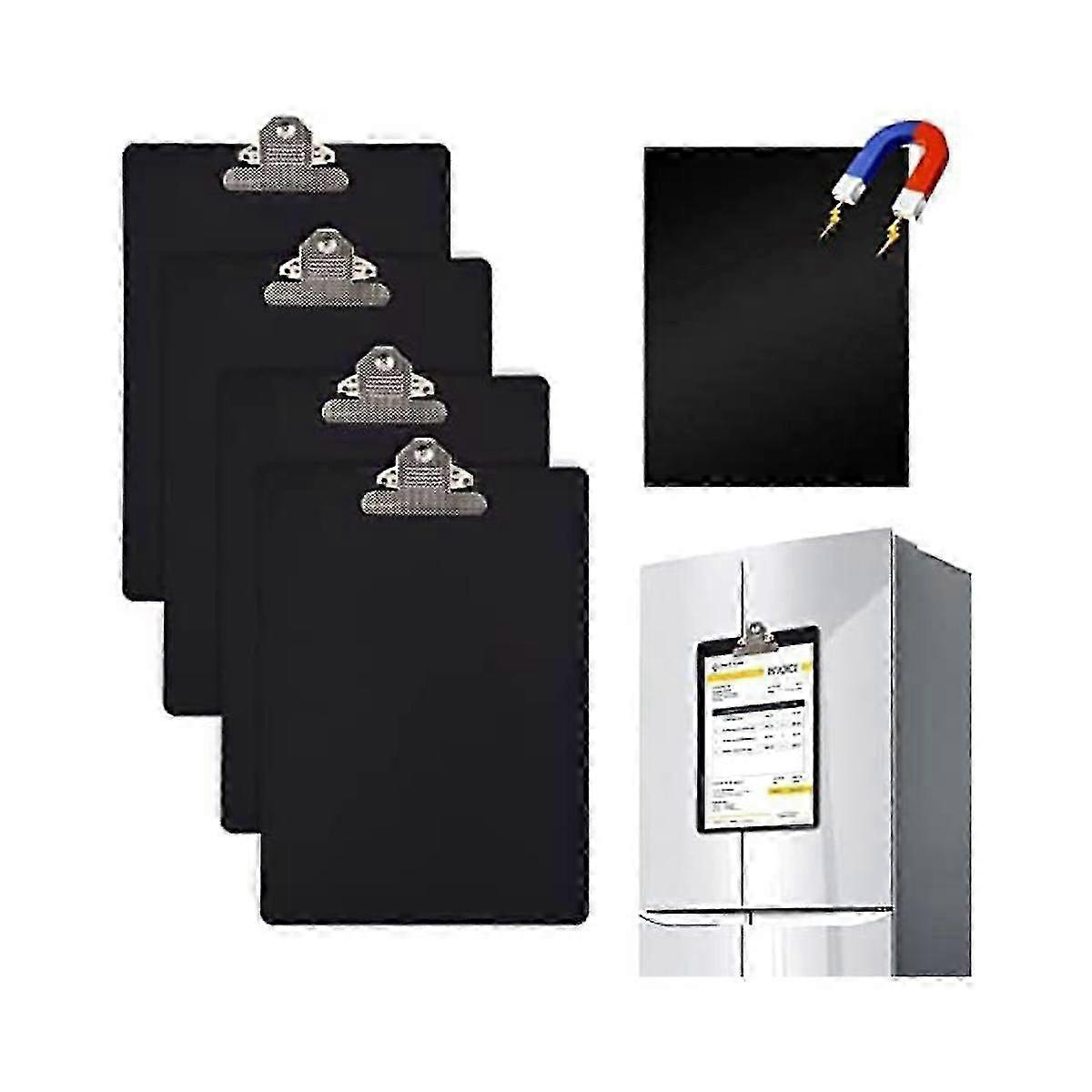 Juego de 4 Portapapeles Magnéticos tamaño carta 9X12.5 pulgadas Clips  estándar para refrigeradores y otros