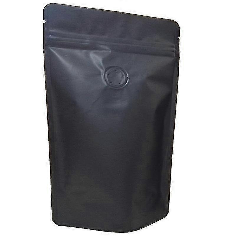 50pcs Matte Aluminum Foil Coffee Valve Zipper Closure Bags for One-way Coffee Bean Storage with Vertical Design