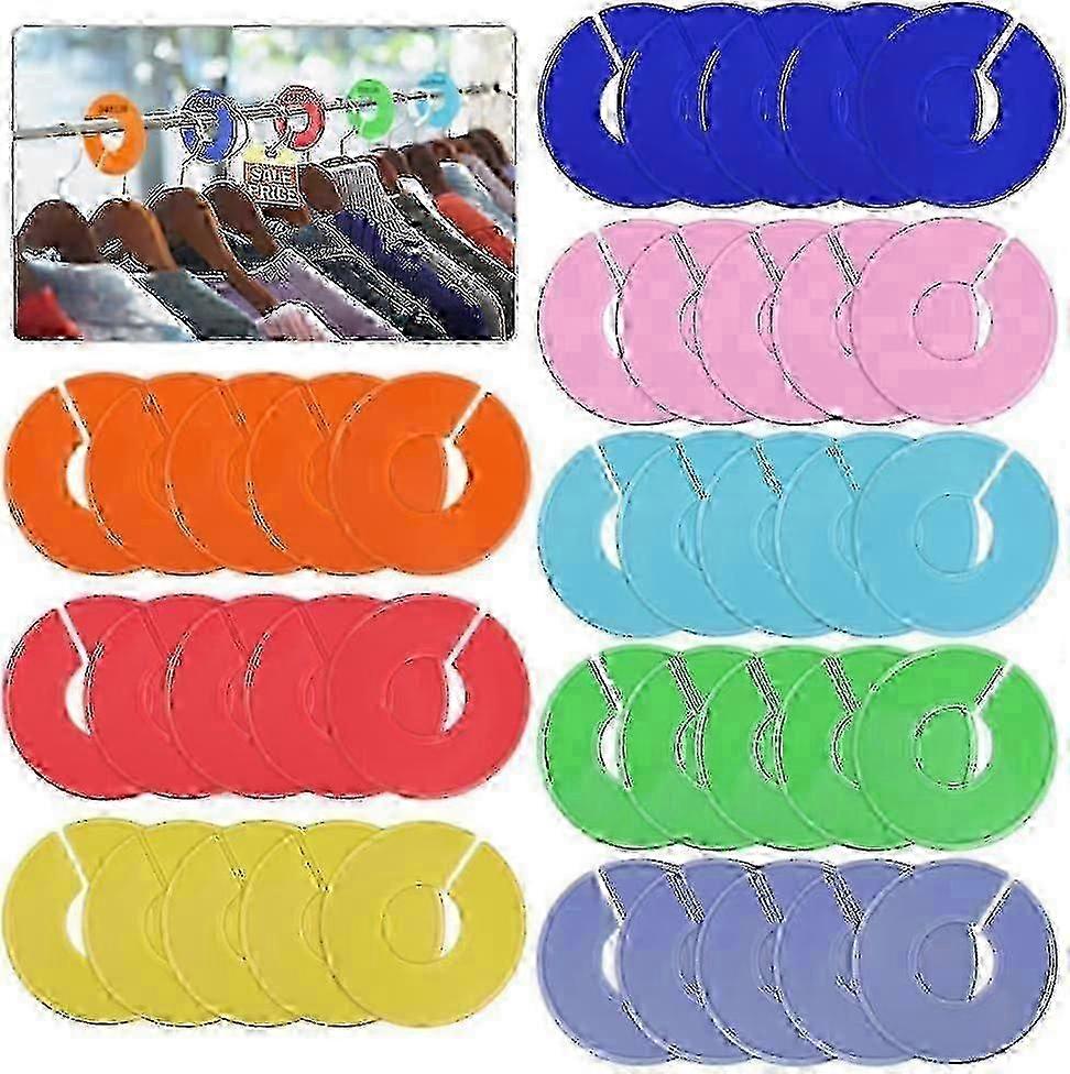 カラフルなワードローブハンガーセパレーター - 衣類ラックサイズディバイダー(40個パック)