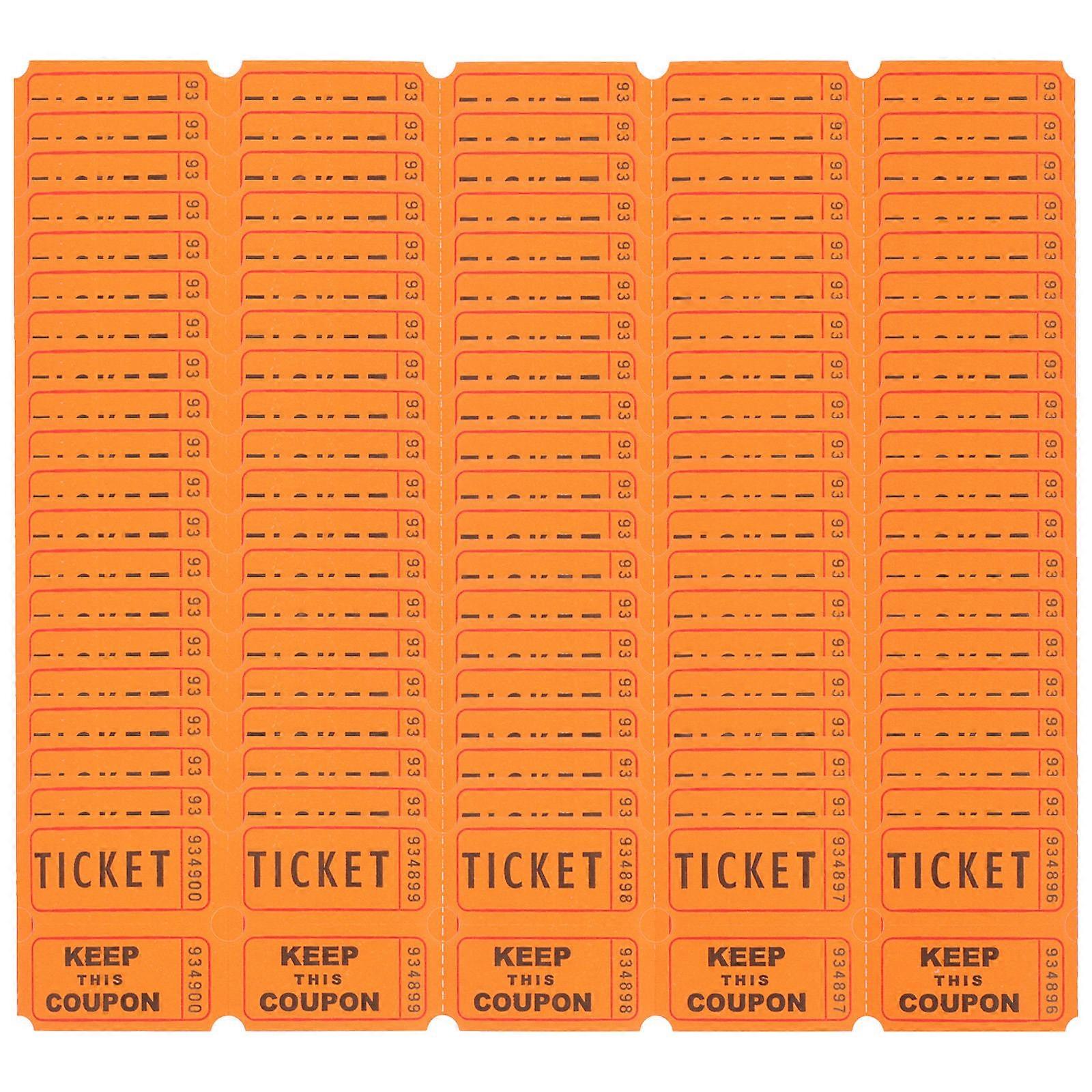It looks like you're referring to a product listing for **100 pieces of orange raffle tickets**, commonly used for events like carnivals, parties,