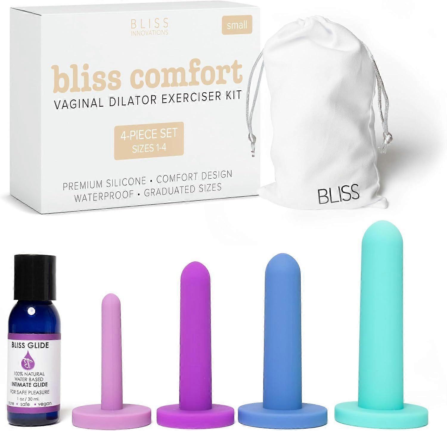 Bliss Comfort 4-Dilator Kit - プレミアムソフトシリコン - 骨盤底筋拡張器エクササイズ