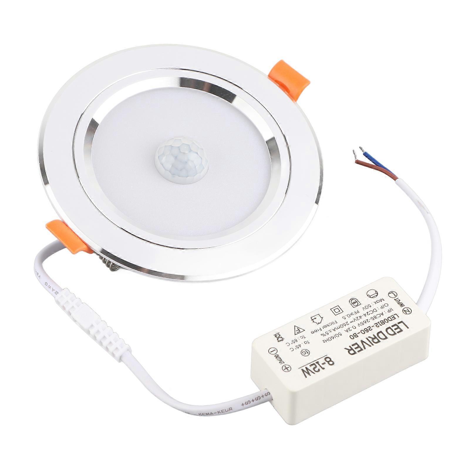 Plafonnier rond à 18 LED avec capteur infrarouge, 9 W, à induction, lumière blanche froide