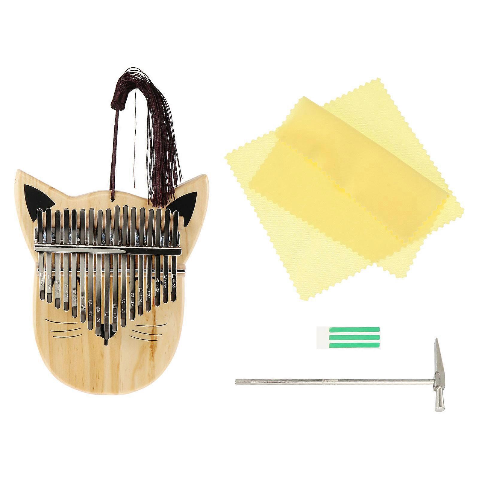 Mini Thumb Piano Percussion Set Pig Shape Wood Material Home Practice 16x14x2cm 1Set