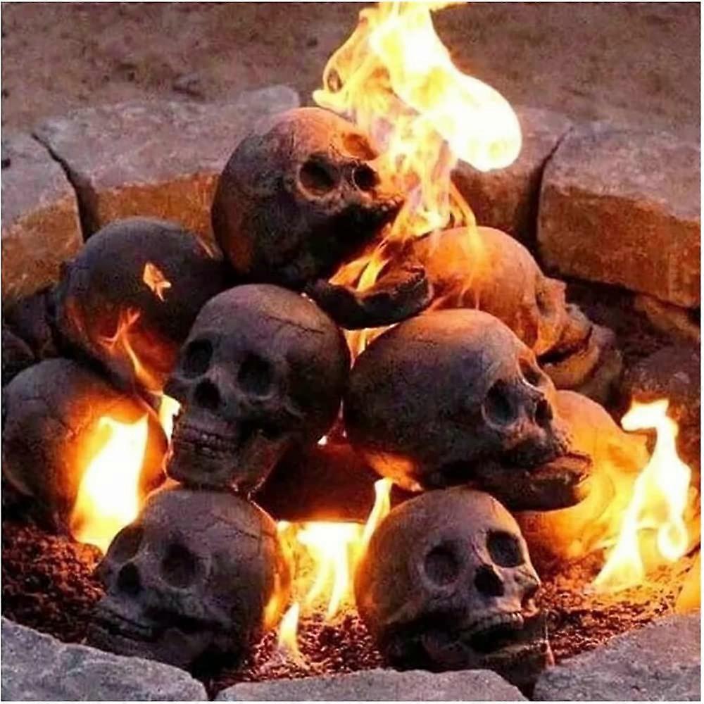 Fireproof ceramic fireplace, artificial skull for campfire, durable, reusable (5 pieces) Ref: 8712