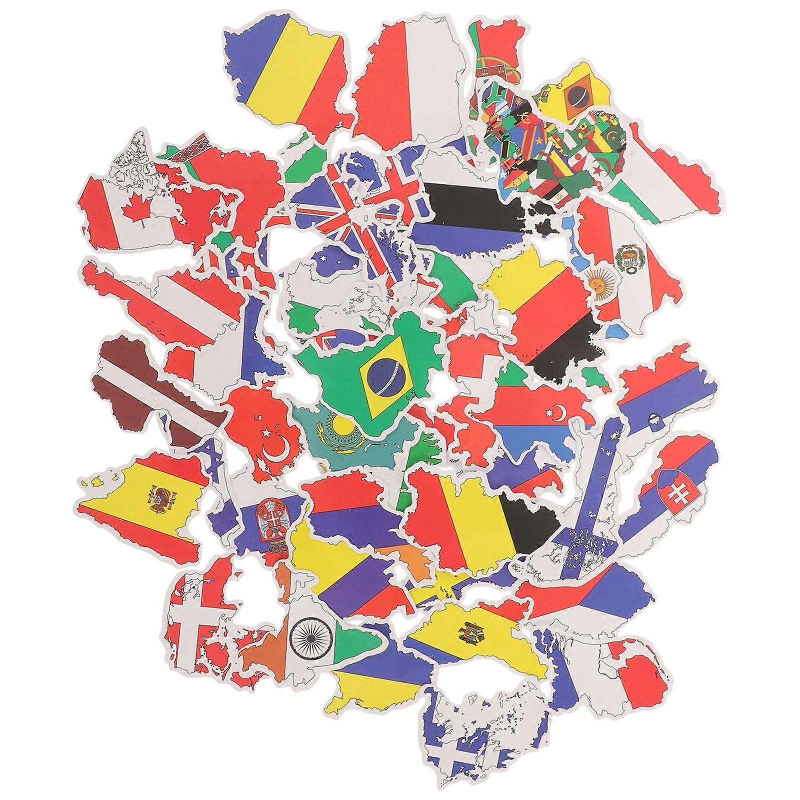 50 قطعة ملصقات الكتابة على الجدران العلم الوطني للماء ملصقات حقيبة الأمتعة القابلة للإزالة ملصقات السيارة