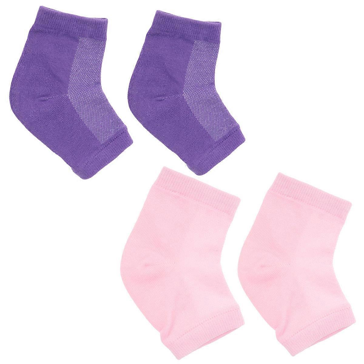 Gel Moisturizing Crack Heel Socks Soft, Comfortable & Breathable Ankle Covers for Dry Feet (5 Pairs, Assorted Colors)