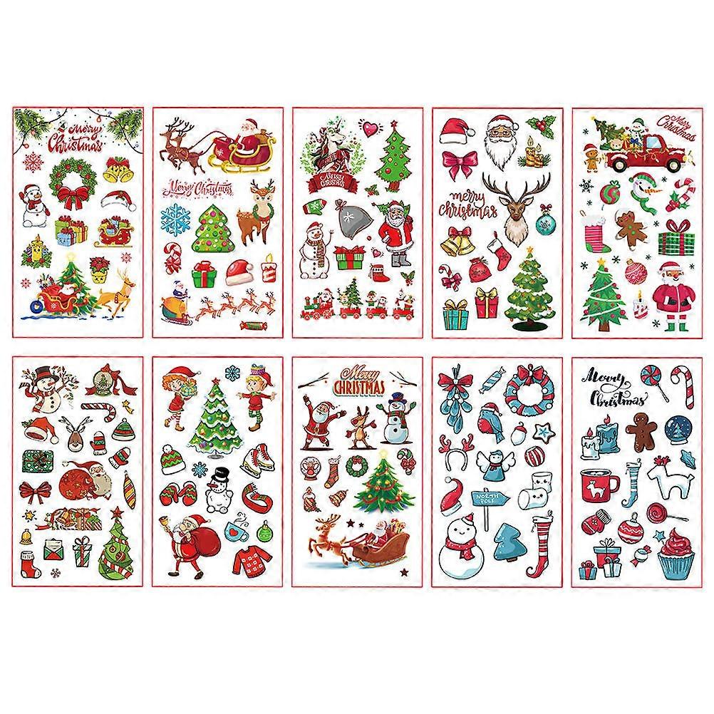 Cute Stickers Temporary Sheet Assorted Color Various Designs Kids Sticker Sheets Christmas Party 30Sheets