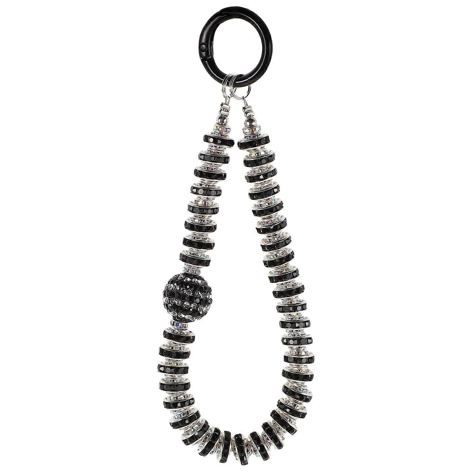 Beaded Phone Wrist Lanyard with Rhinestone and Beads – Durable Mobile Pendant Strap for Cellphone, Elegant Souvenir for Women with Comfortable Grip