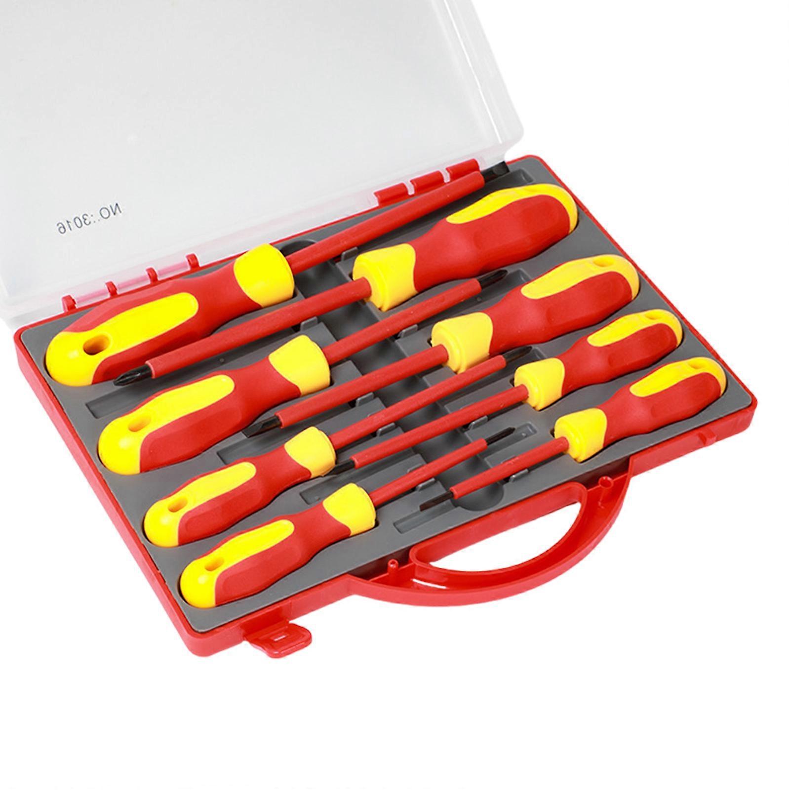 Insulated Electrician Screwdriver Set 8 in 1 Magnetic Screwdriver Tool Kit Electrical Multifunctional Interchangeable Multicolor