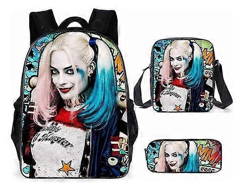 17-inch student backpack set 3D digital printing backpack three-piece set