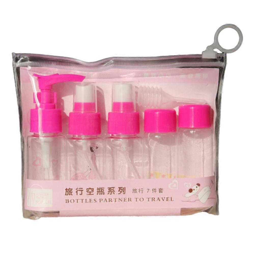 7pcs Travel Perfume Dispenser Bottles Leak Proof Multi Purpose Empty Spray Bottles for Cosmetics Lightweight Reusable Rosy Red Travel Atomizer Set