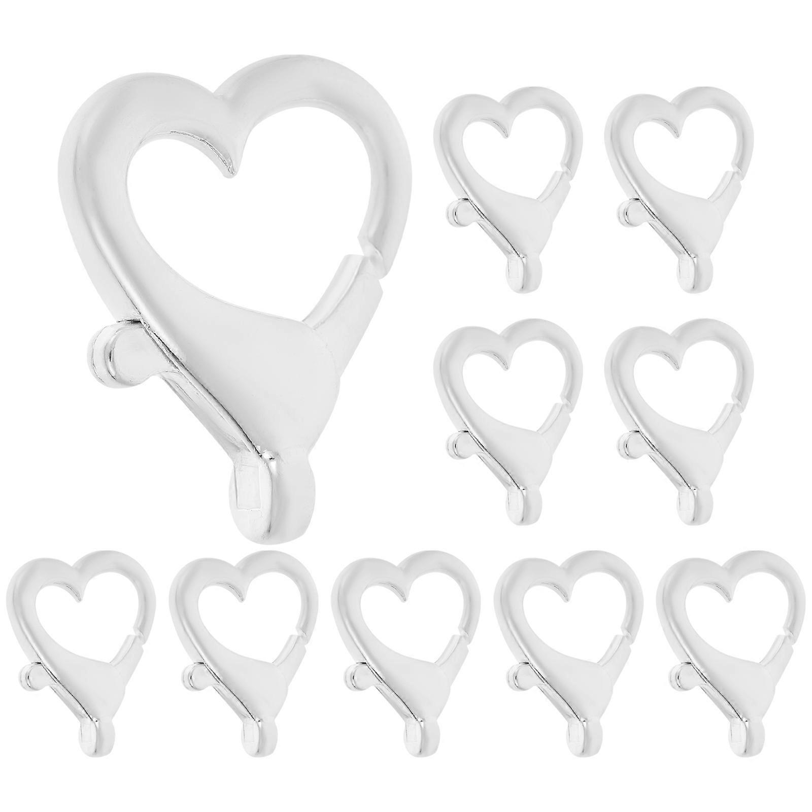 جراد البحر مخلب القلب شكل سحر لمجوهرات DIY صنع قلادة سوار فضي 2.60x2.10x0.50 سم 10 قطع